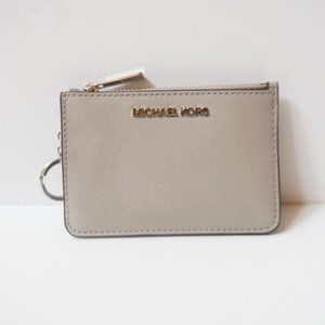 Michael Kors Jet Set TZ S Coin Wallet Pearl Grey